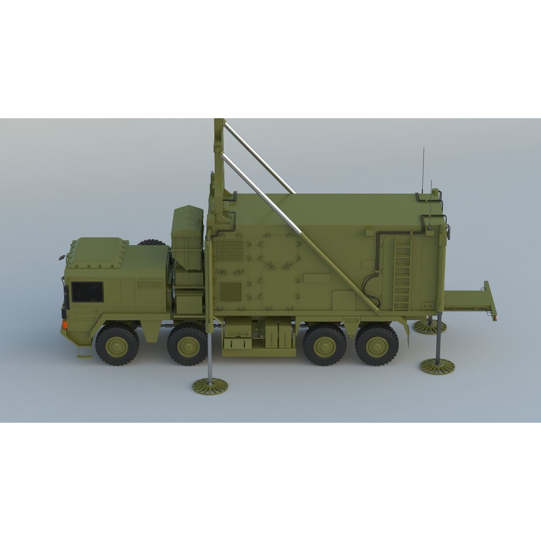 Mobile Tracking Radar Truck 3D Model – High Poly PBR Asset for Games, FBX, OBJ - View 11