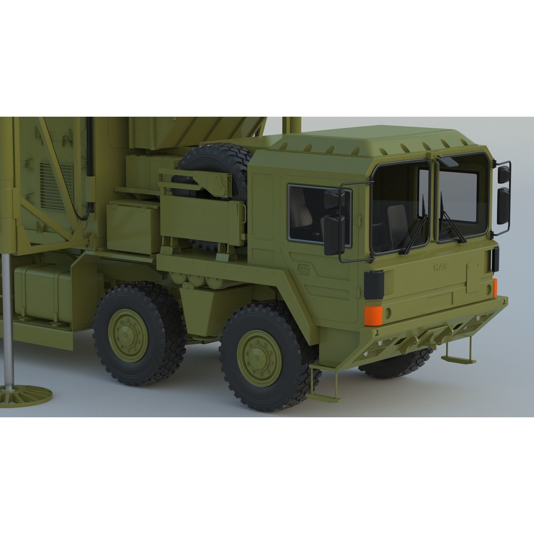 Mobile Tracking Radar Truck 3D Model – High Poly PBR Asset for Games, FBX, OBJ - View 16