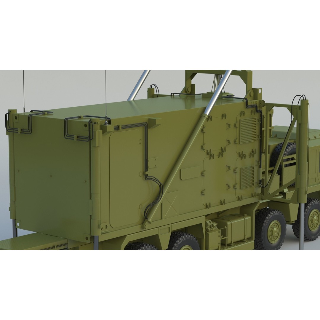 Mobile Tracking Radar Truck 3D Model – High Poly PBR Asset for Games, FBX, OBJ - View 18