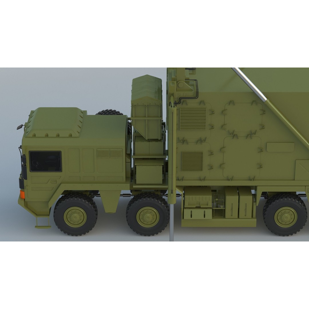 Mobile Tracking Radar Truck 3D Model – High Poly PBR Asset for Games, FBX, OBJ - View 21