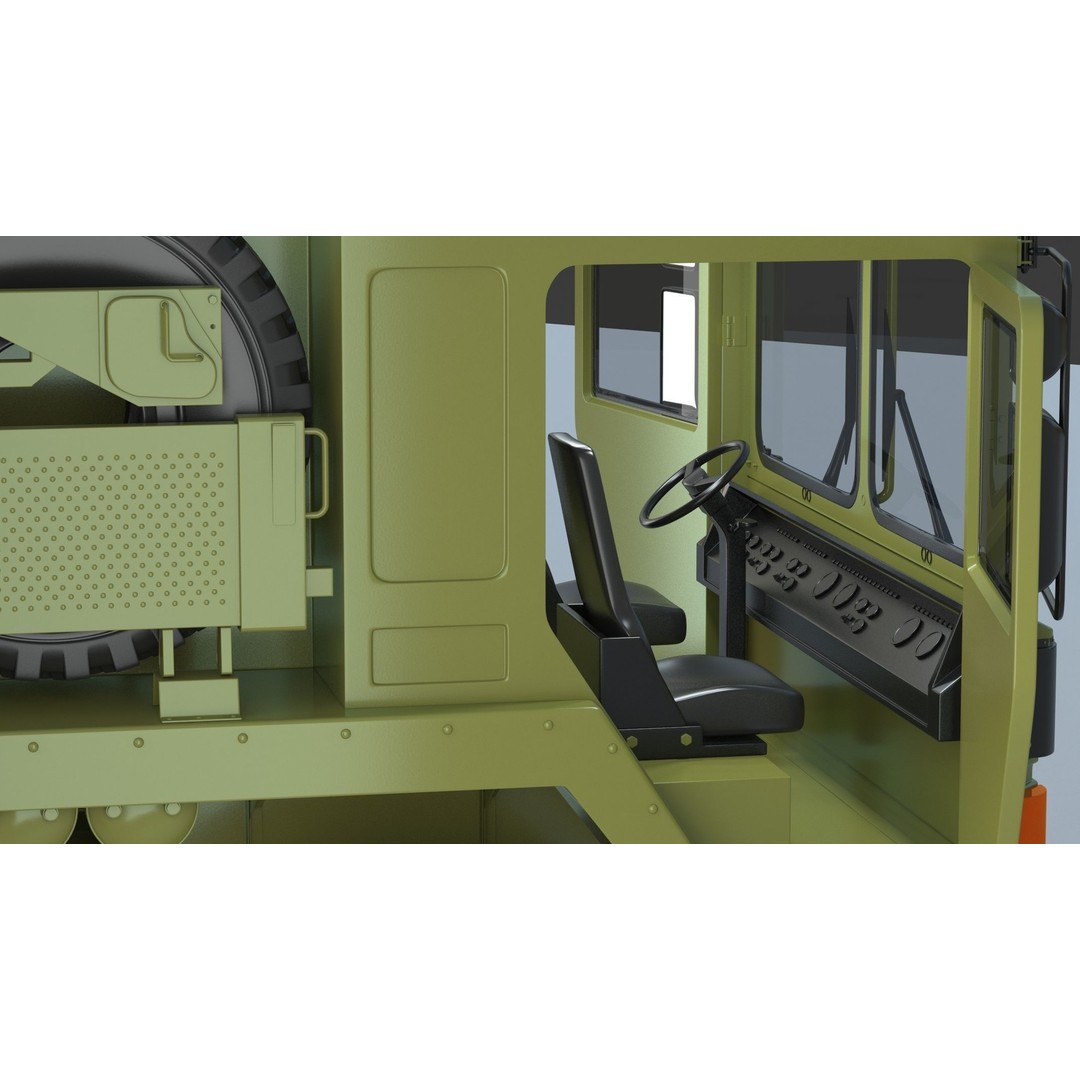 Mobile Tracking Radar Truck 3D Model – High Poly PBR Asset for Games, FBX, OBJ - View 23