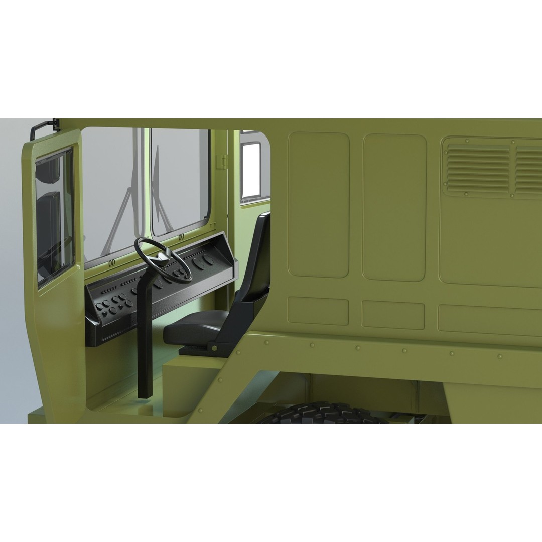 Mobile Tracking Radar Truck 3D Model – High Poly PBR Asset for Games, FBX, OBJ - View 24