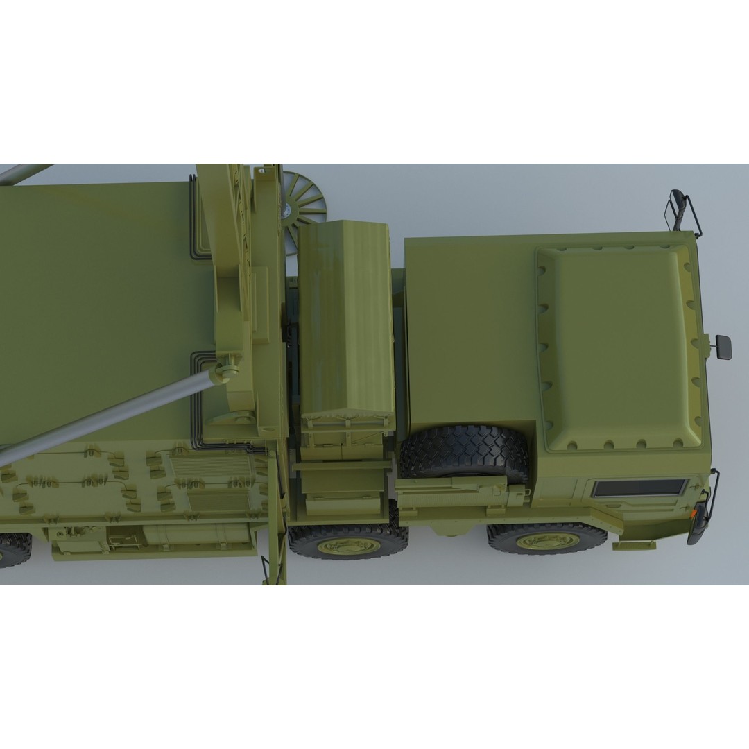 Mobile Tracking Radar Truck 3D Model – High Poly PBR Asset for Games, FBX, OBJ - View 25