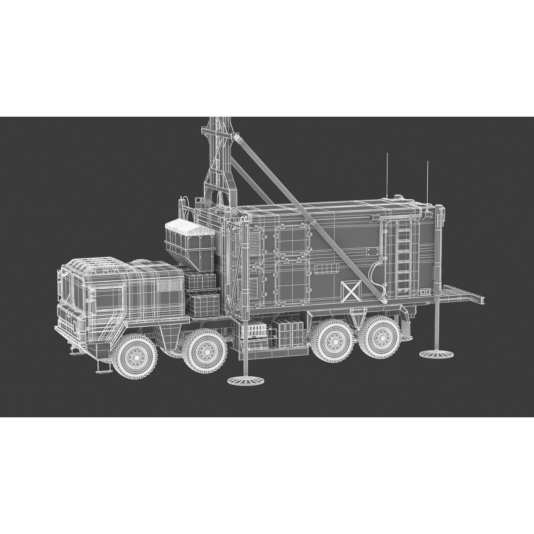 Mobile Tracking Radar Truck 3D Model – High Poly PBR Asset for Games, FBX, OBJ - View 26