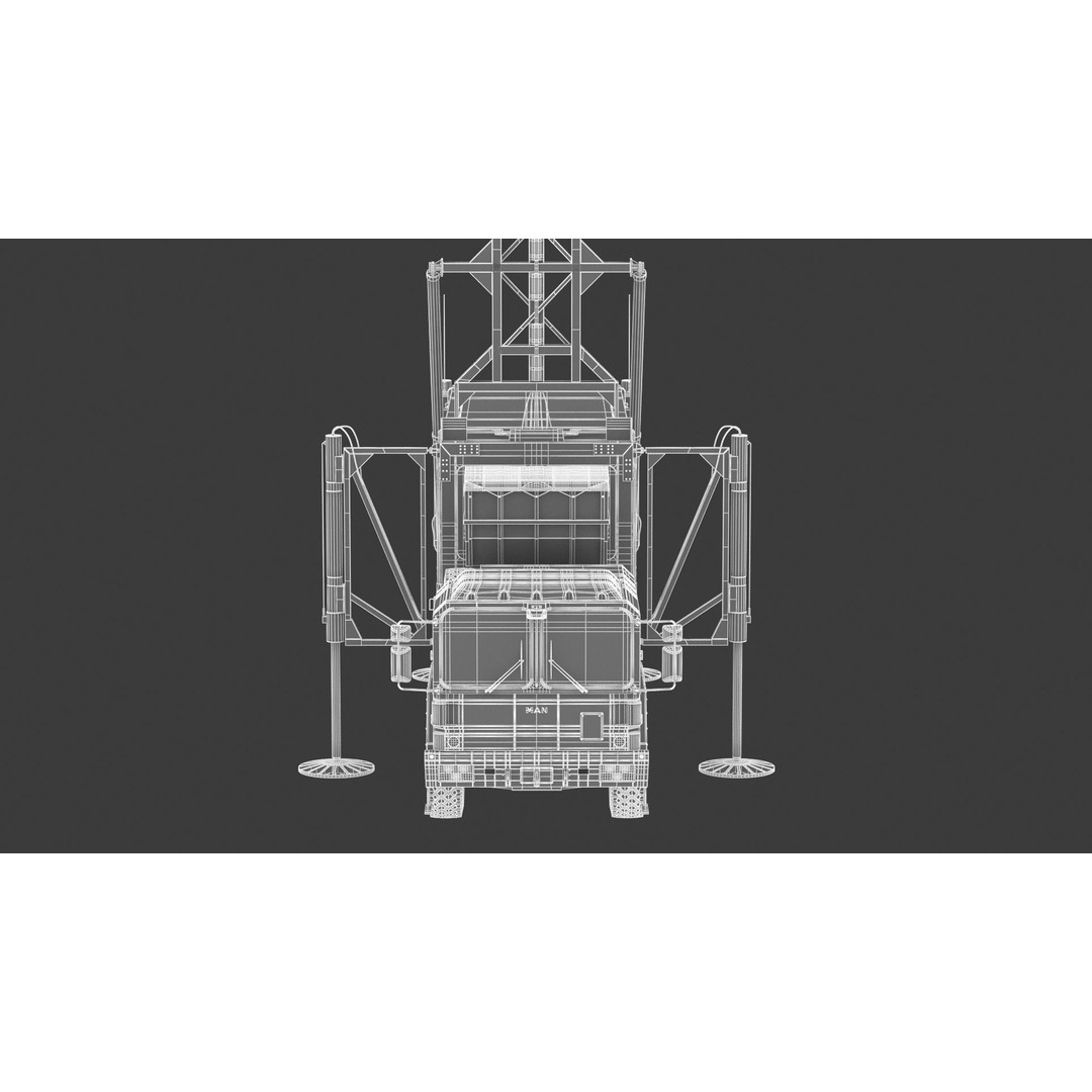 Mobile Tracking Radar Truck 3D Model – High Poly PBR Asset for Games, FBX, OBJ - View 27