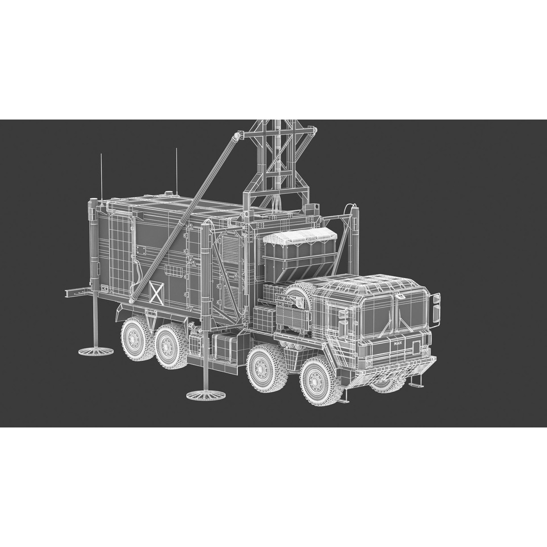 Mobile Tracking Radar Truck 3D Model – High Poly PBR Asset for Games, FBX, OBJ - View 28