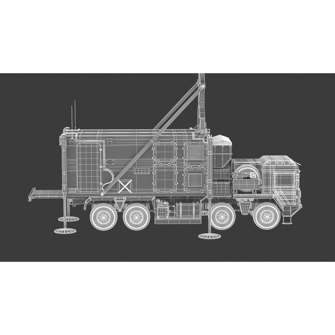 Mobile Tracking Radar Truck 3D Model – High Poly PBR Asset for Games, FBX, OBJ - View 29