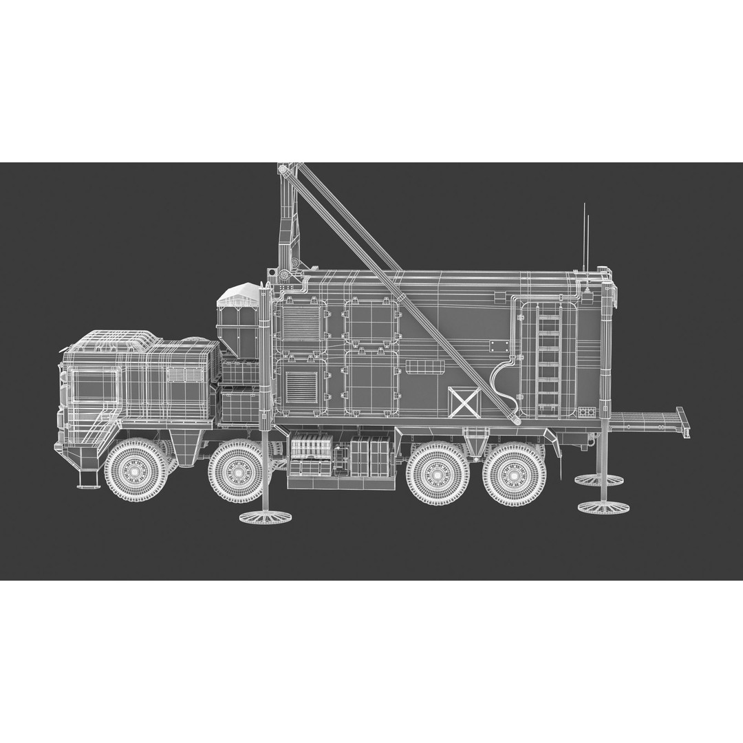 Mobile Tracking Radar Truck 3D Model – High Poly PBR Asset for Games, FBX, OBJ - View 33