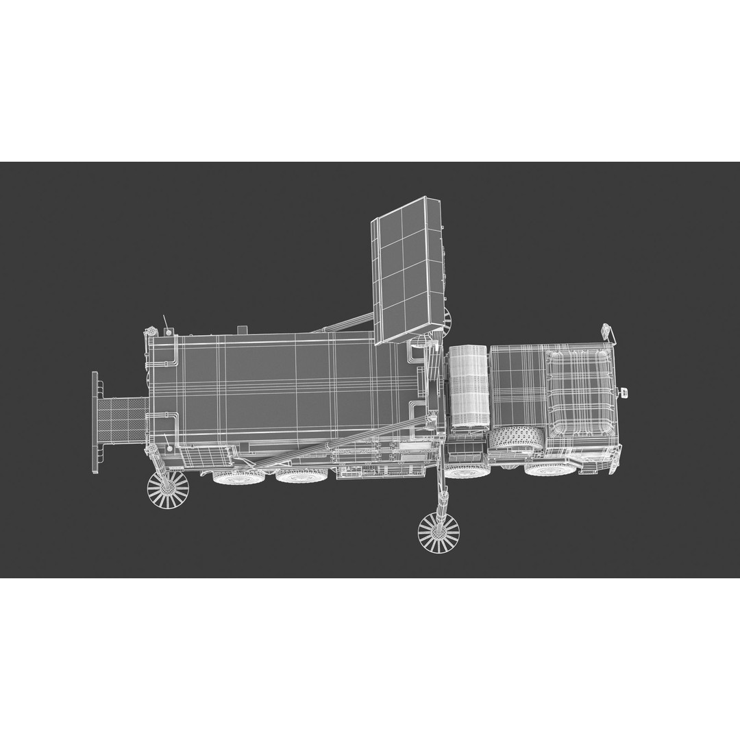 Mobile Tracking Radar Truck 3D Model – High Poly PBR Asset for Games, FBX, OBJ - View 35
