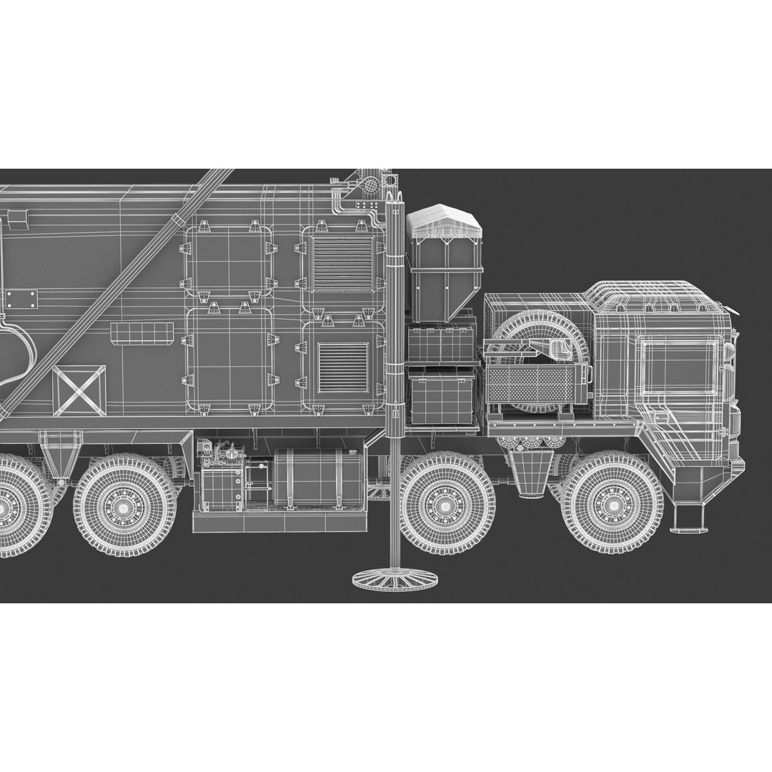 Mobile Tracking Radar Truck 3D Model – High Poly PBR Asset for Games, FBX, OBJ - View 39