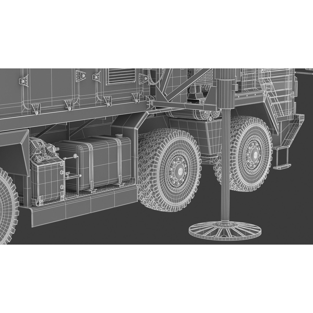 Mobile Tracking Radar Truck 3D Model – High Poly PBR Asset for Games, FBX, OBJ - View 40
