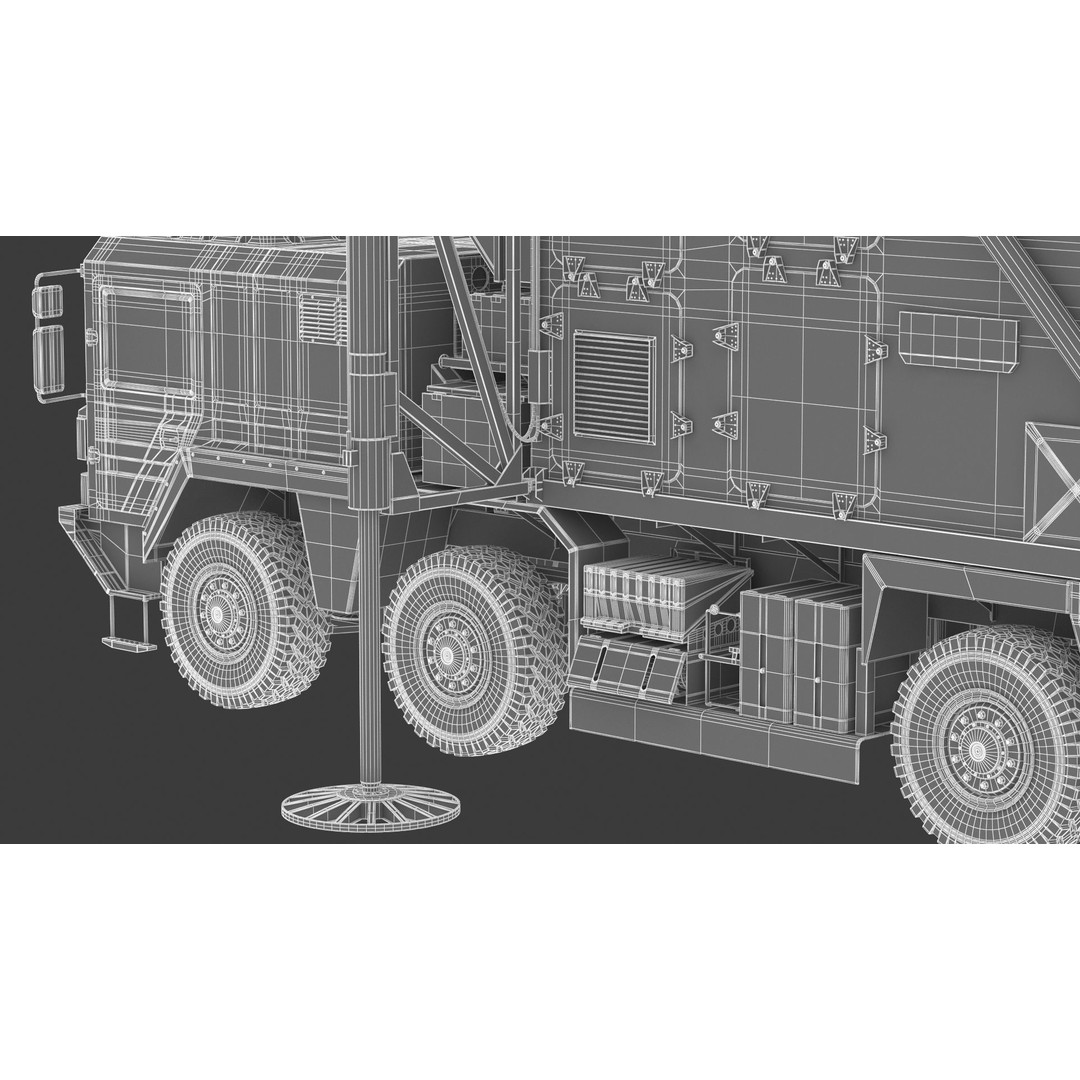 Mobile Tracking Radar Truck 3D Model – High Poly PBR Asset for Games, FBX, OBJ - View 42