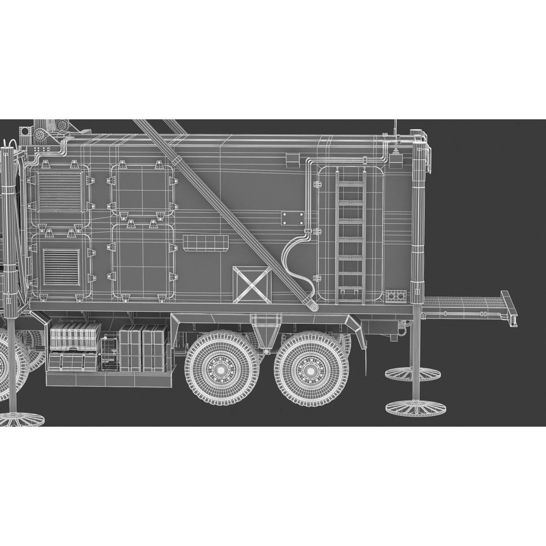 Mobile Tracking Radar Truck 3D Model – High Poly PBR Asset for Games, FBX, OBJ - View 43