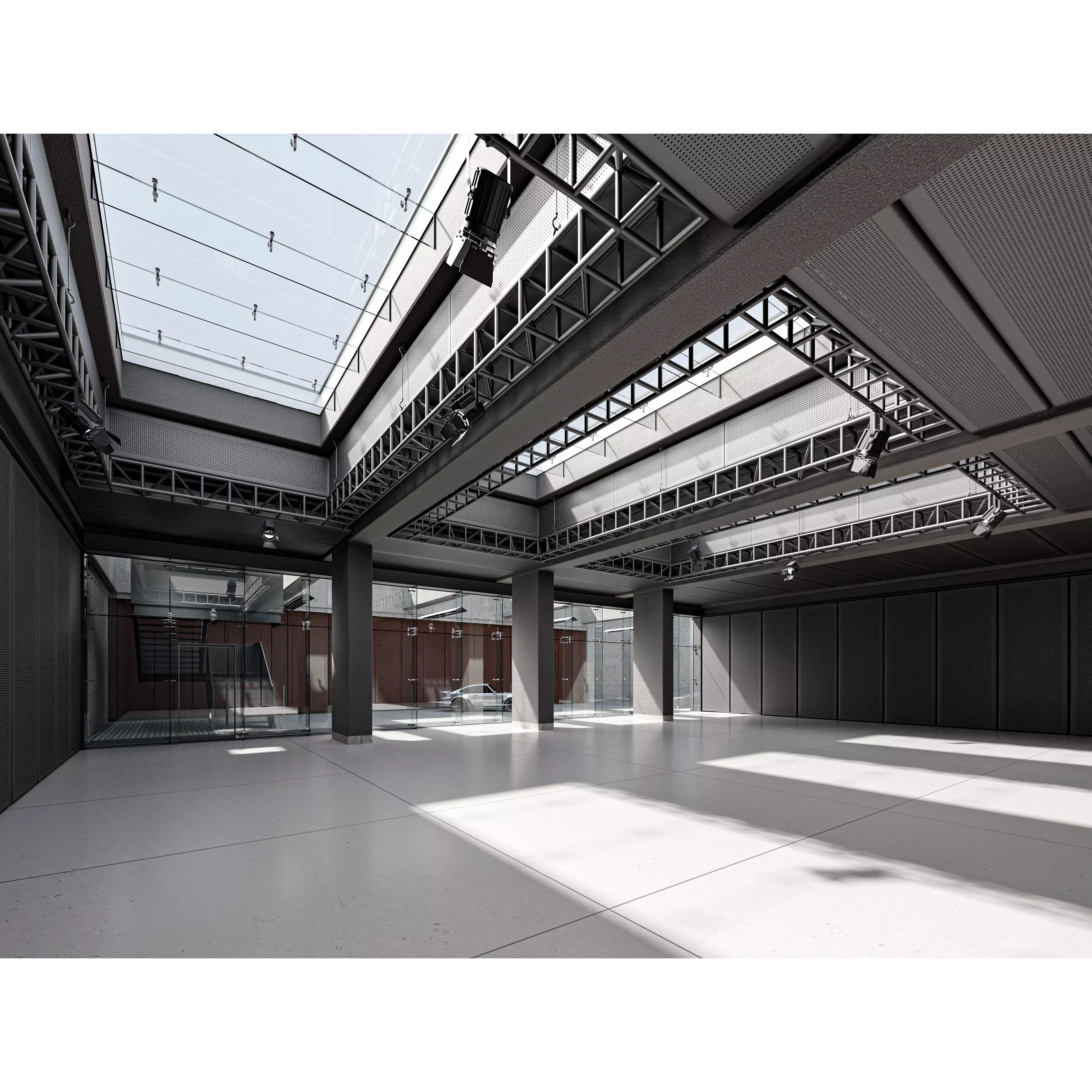 Multifunctional Loft Building 01 - Low-Poly Game-Ready 3D Model - View 2