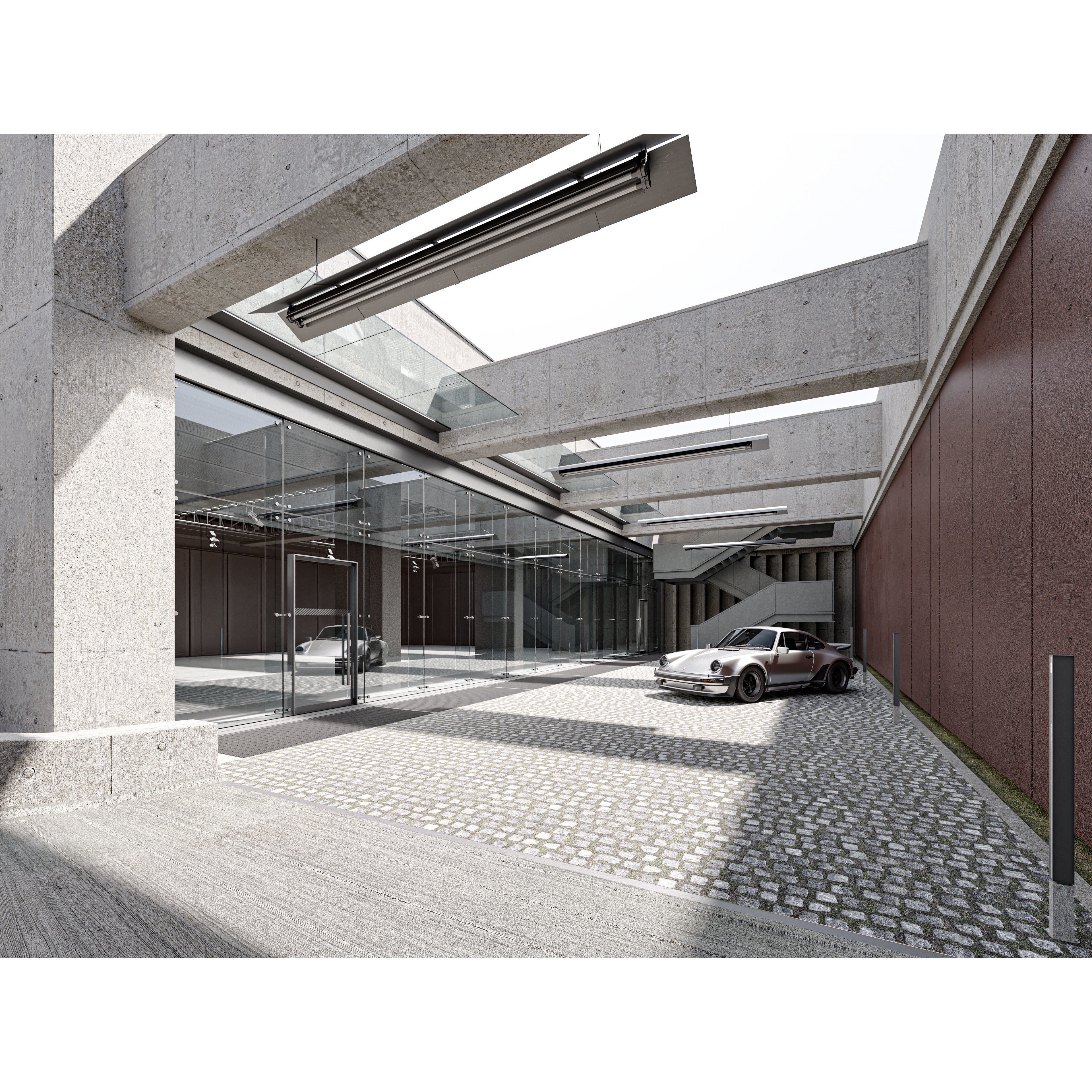 Multifunctional Loft Building 01 - Low-Poly Game-Ready 3D Model - View 4