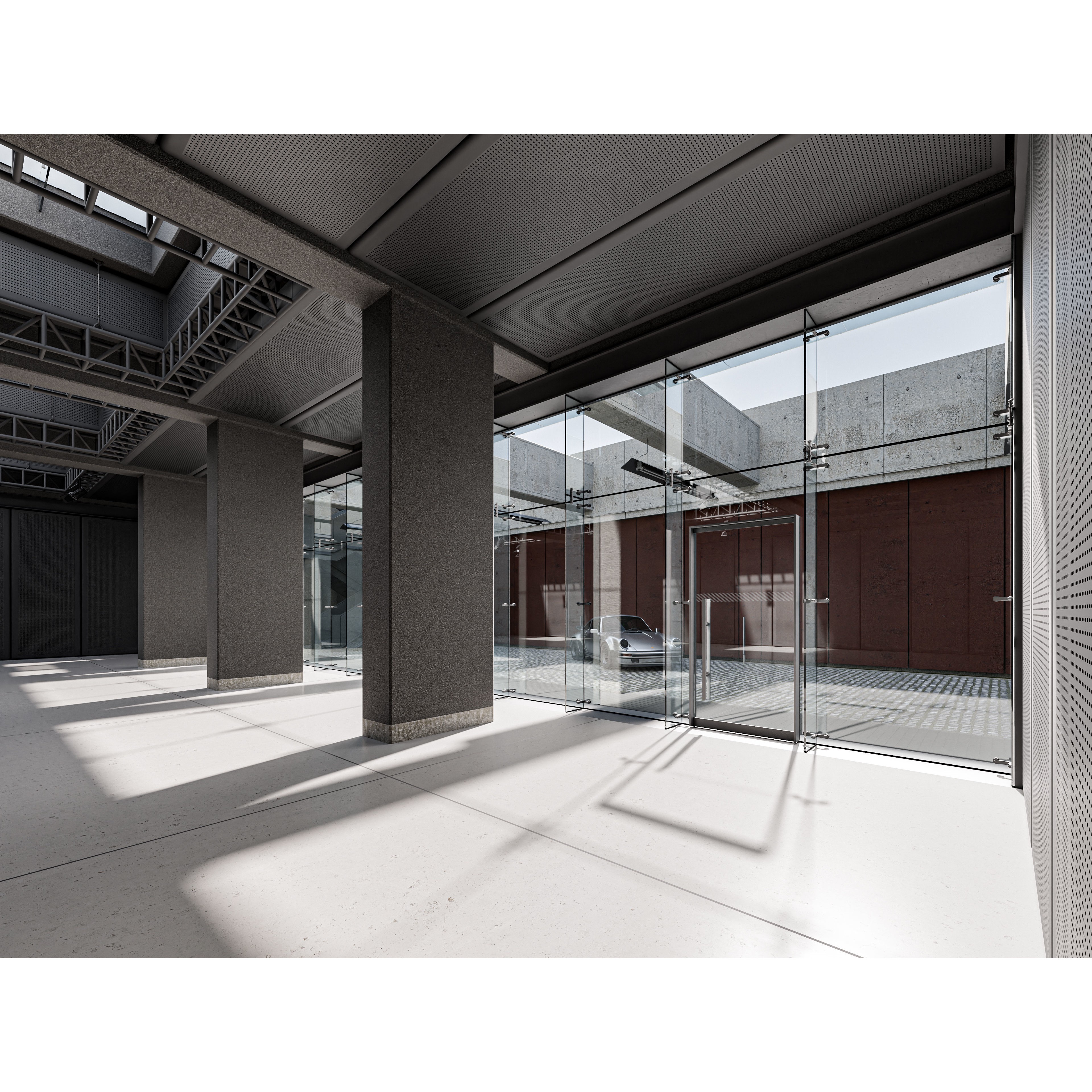 Multifunctional Loft Building 01 - Low-Poly Game-Ready 3D Model - View 5