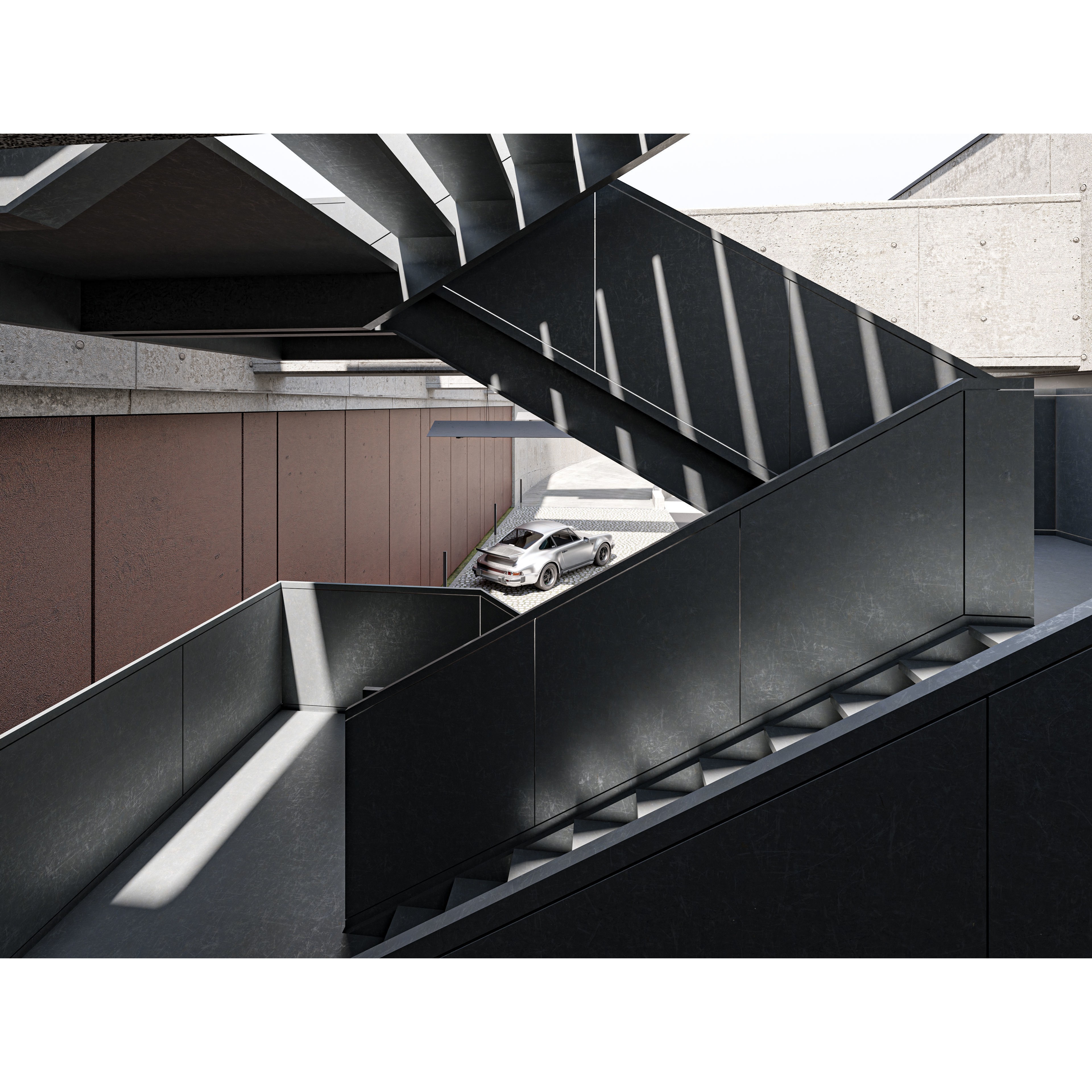 Multifunctional Loft Building 01 - Low-Poly Game-Ready 3D Model - View 7