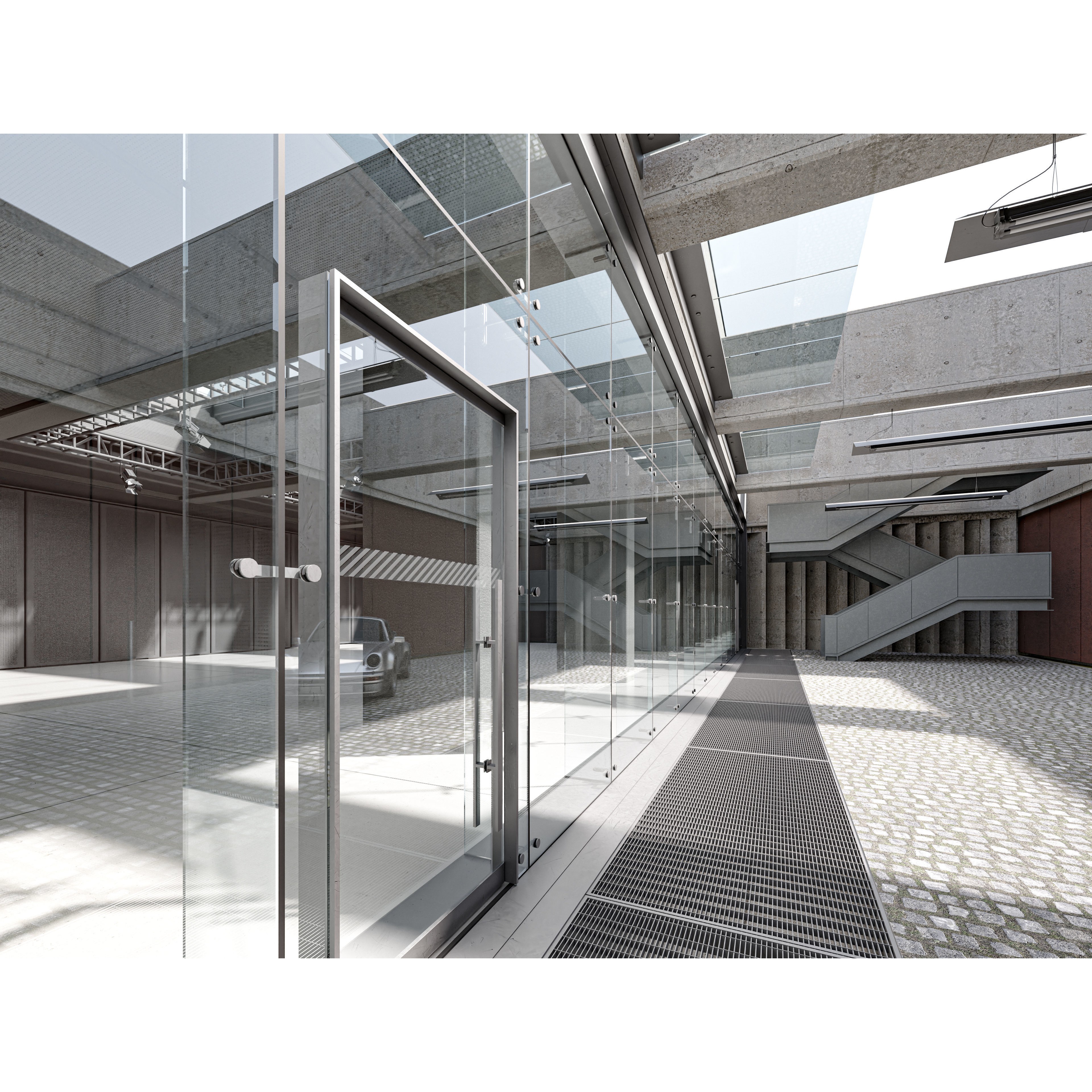 Multifunctional Loft Building 01 - Low-Poly Game-Ready 3D Model - View 9