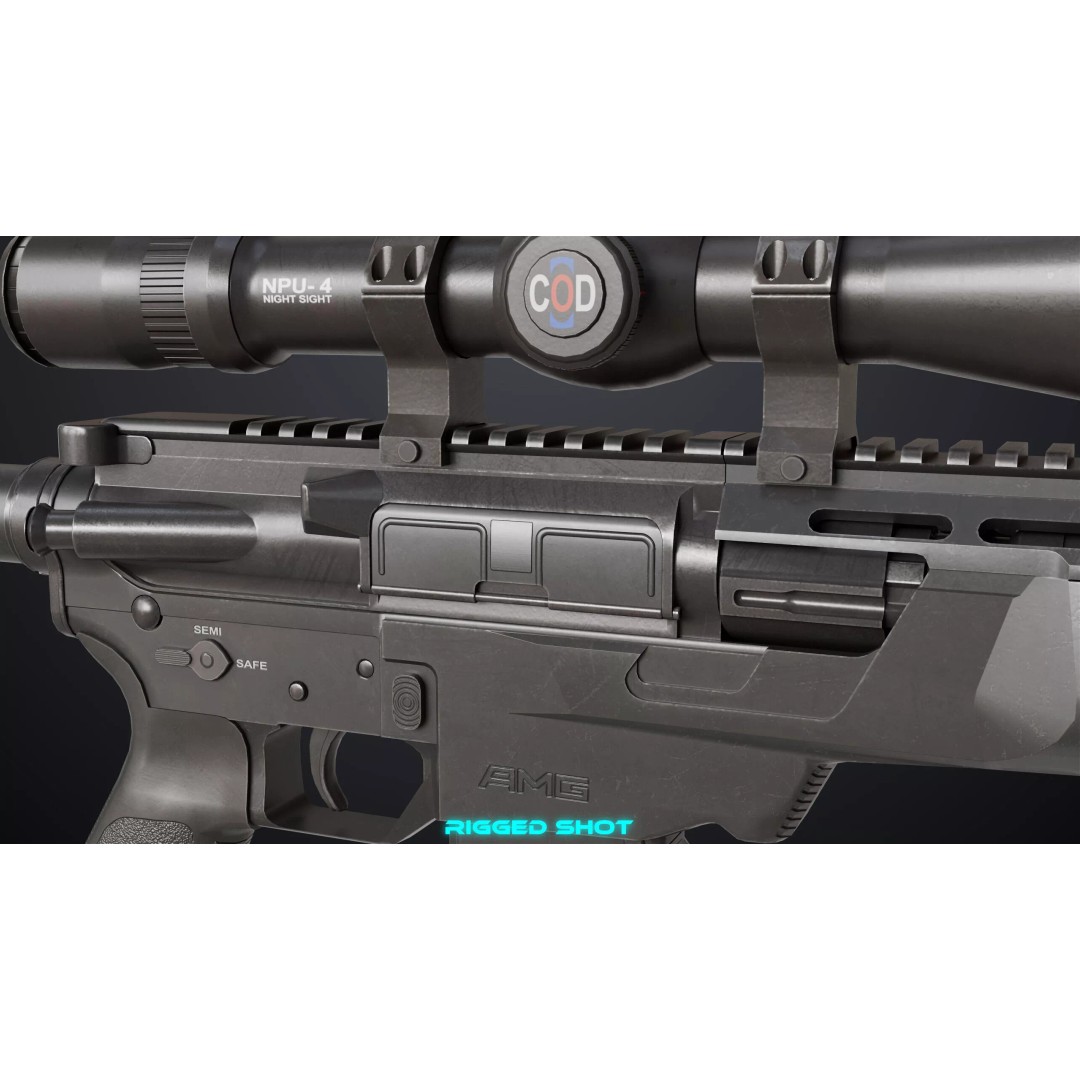 Sniper Rifle 06 3D Model – Low Poly Rigged Game Asset, FBX, PBR - View 18