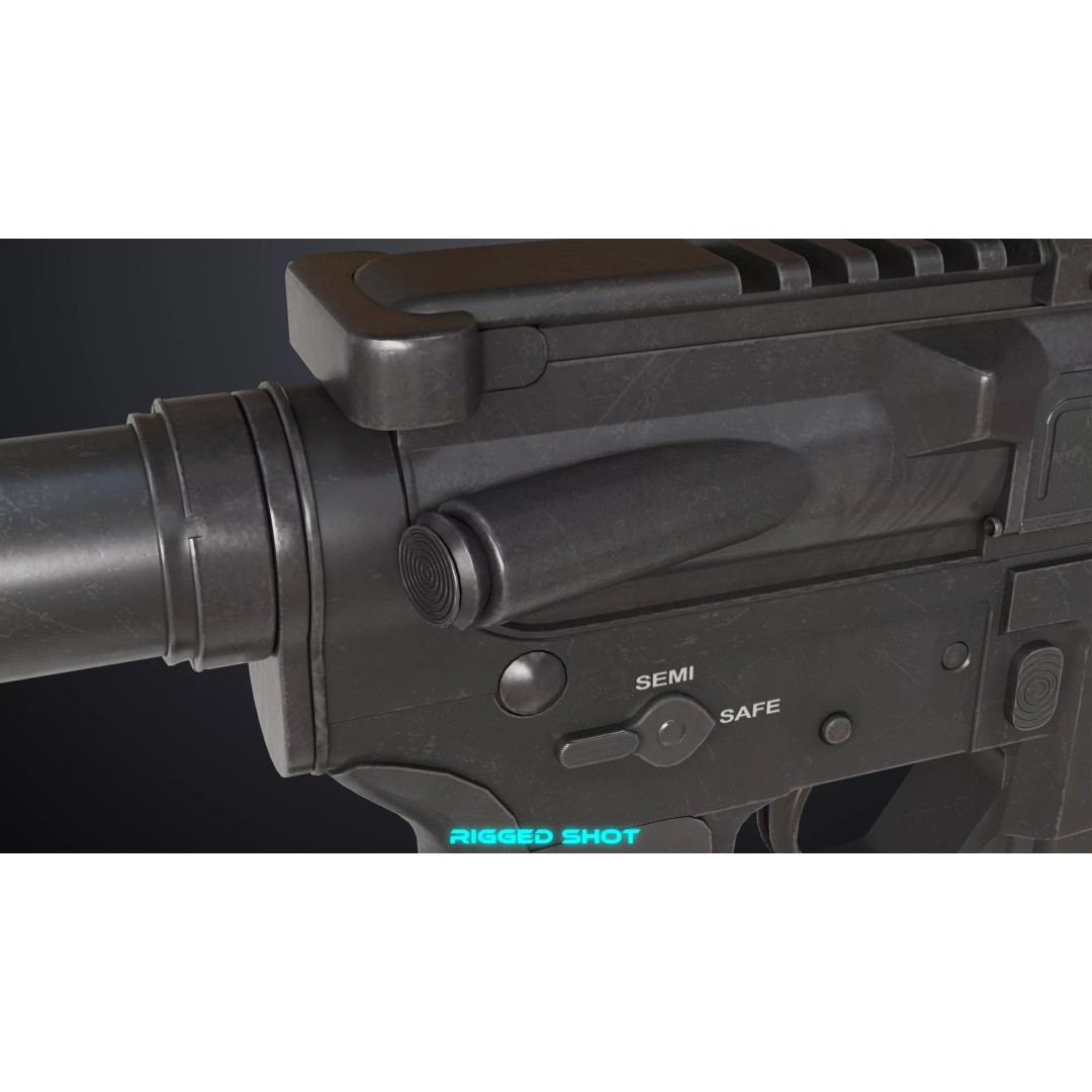 Sniper Rifle 06 3D Model – Low Poly Rigged Game Asset, FBX, PBR - View 21