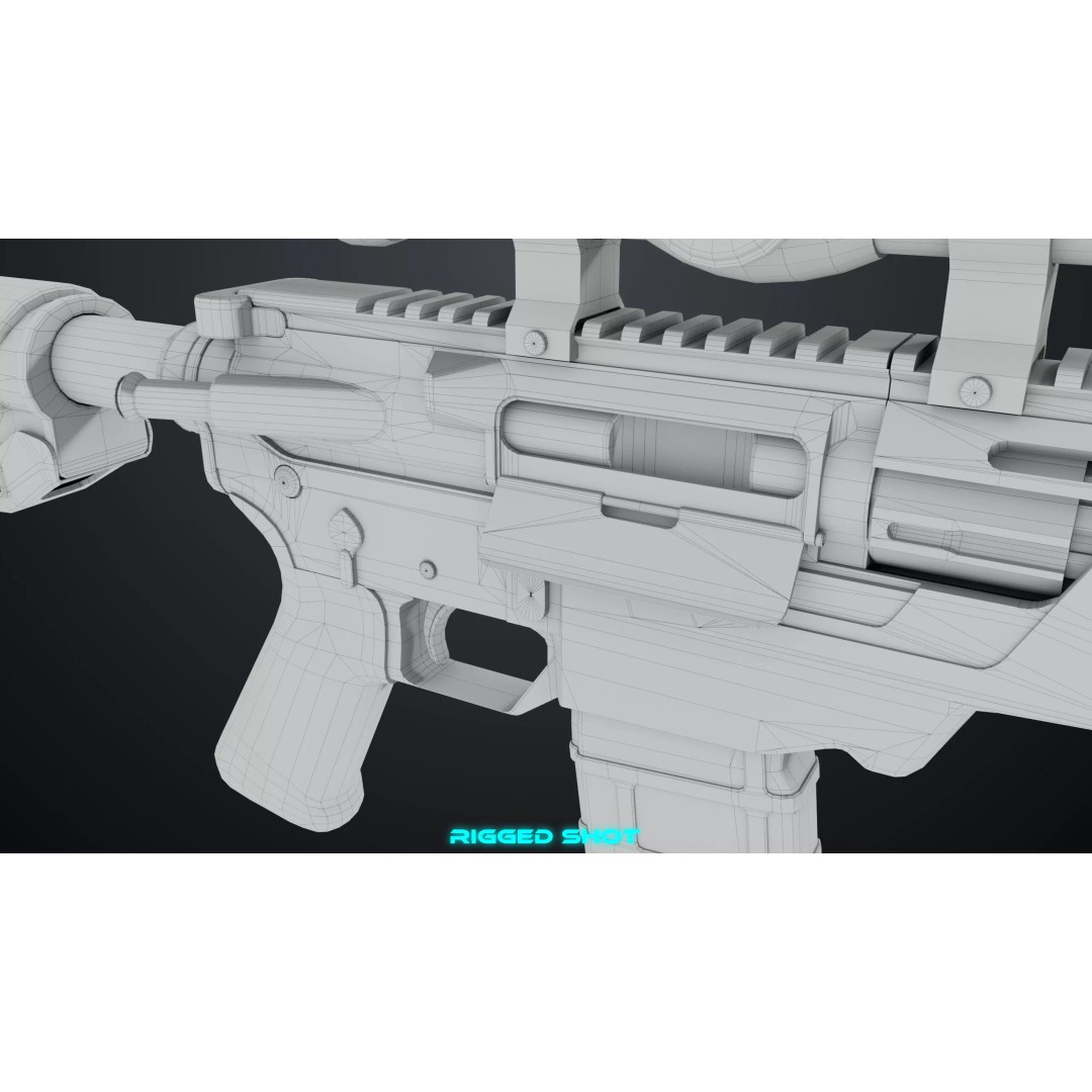 Sniper Rifle 06 3D Model – Low Poly Rigged Game Asset, FBX, PBR - View 32