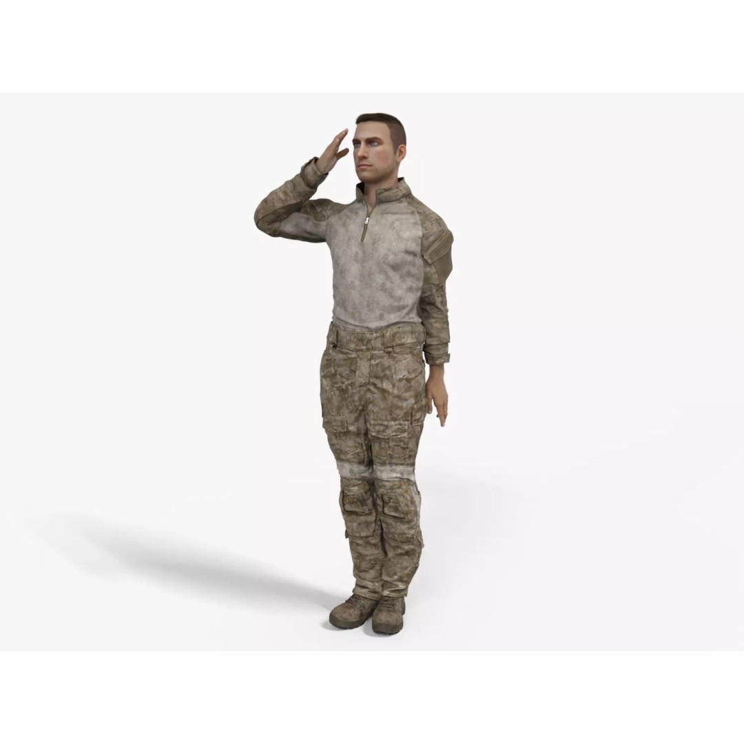 Special Forces Tactical Military Soldier 3D Model – Low Poly Rigged Game Asset, FBX - View 21