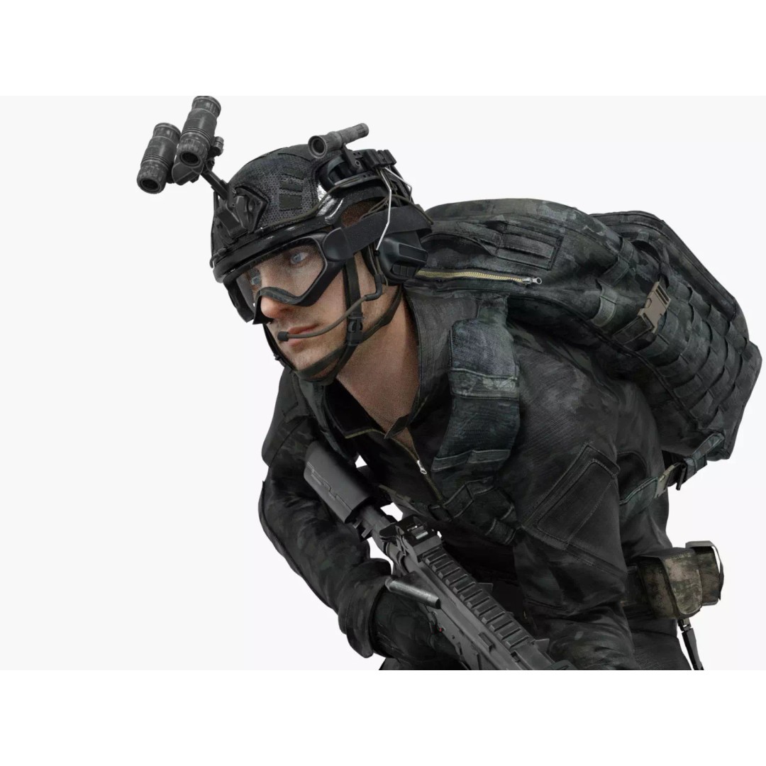 Special Forces Tactical Military Soldier 3D Model – Low Poly Rigged Game Asset, FBX - View 24