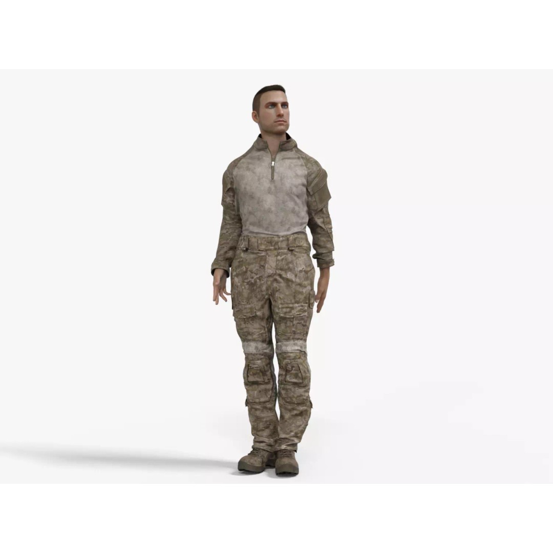 Special Forces Tactical Military Soldier 3D Model – Low Poly Rigged Game Asset, FBX - View 30