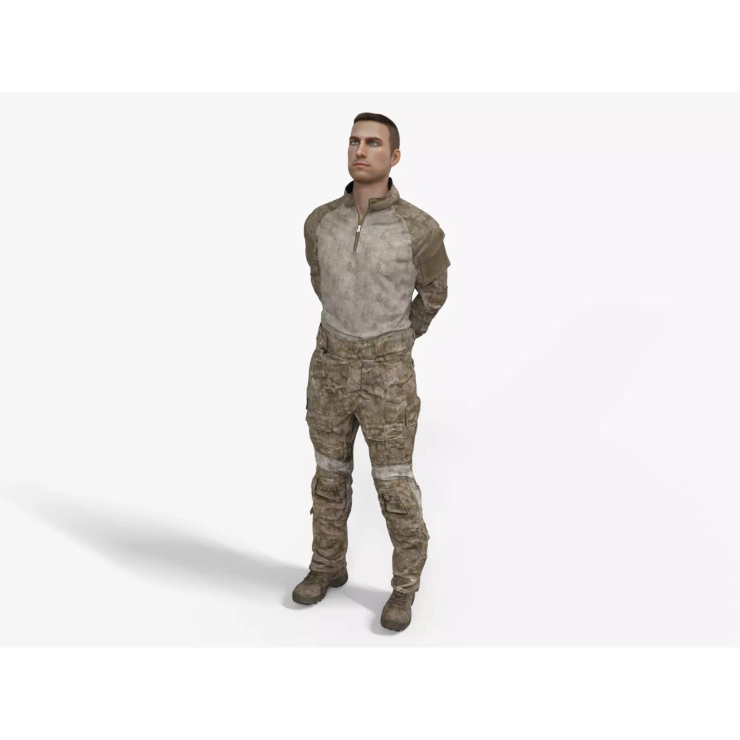 Special Forces Tactical Military Soldier 3D Model – Low Poly Rigged Game Asset, FBX - View 35