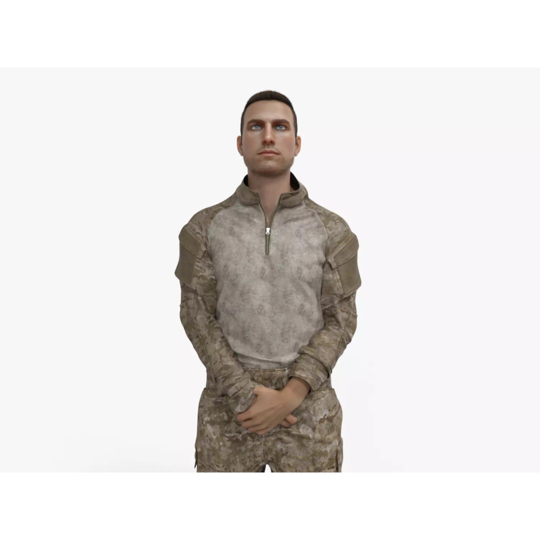 Special Forces Tactical Military Soldier 3D Model – Low Poly Rigged Game Asset, FBX - View 36