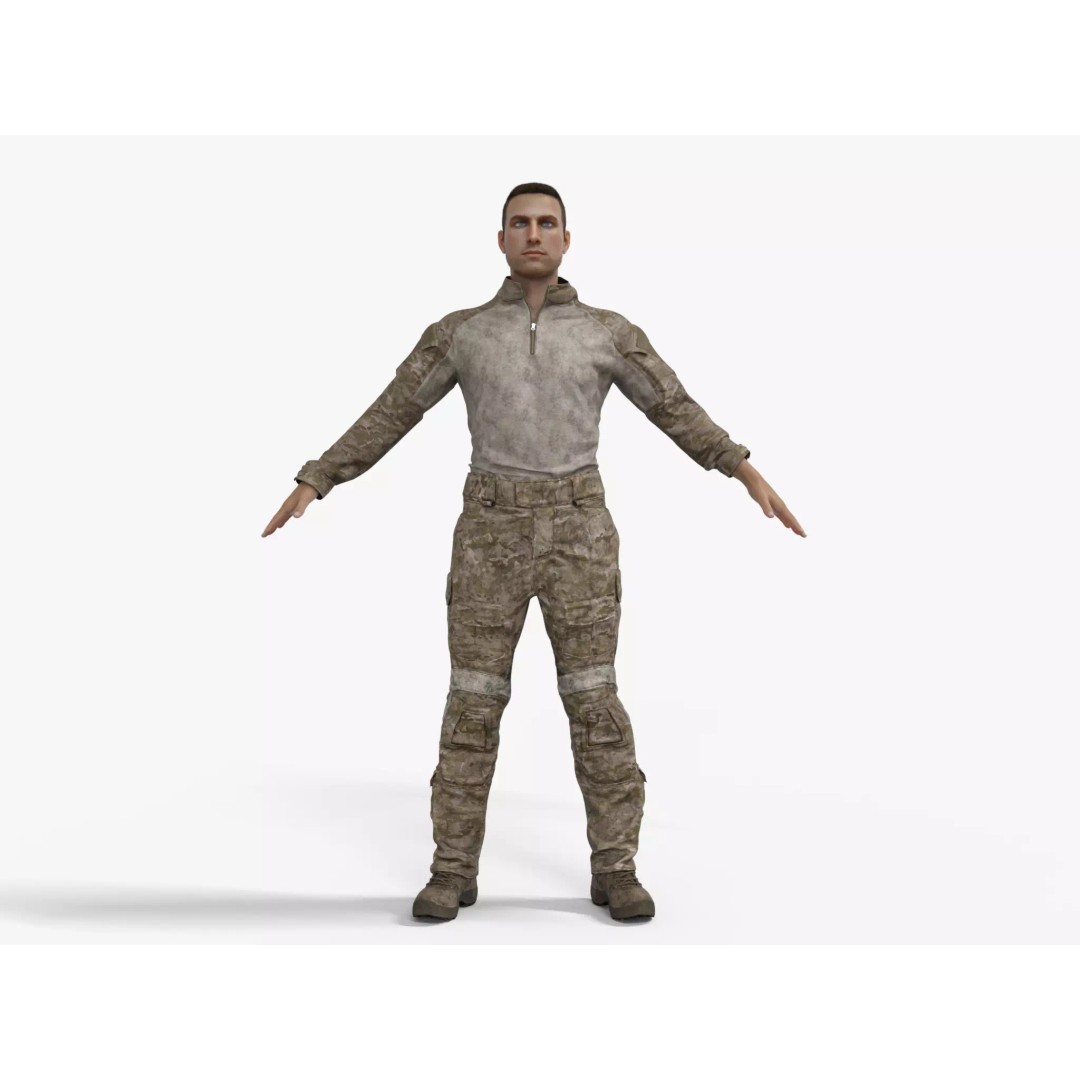 Special Forces Tactical Military Soldier 3D Model – Low Poly Rigged Game Asset, FBX - View 39