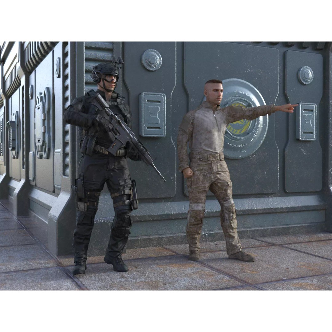 Special Forces Tactical Military Soldier 3D Model – Low Poly Rigged Game Asset, FBX - View 4