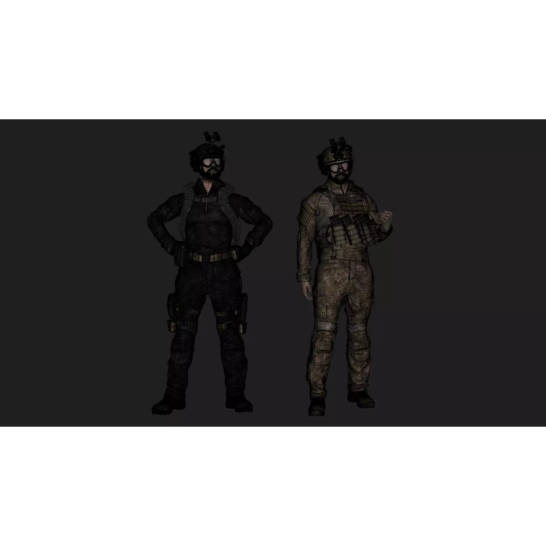 Special Forces Tactical Military Soldier 3D Model – Low Poly Rigged Game Asset, FBX - View 41