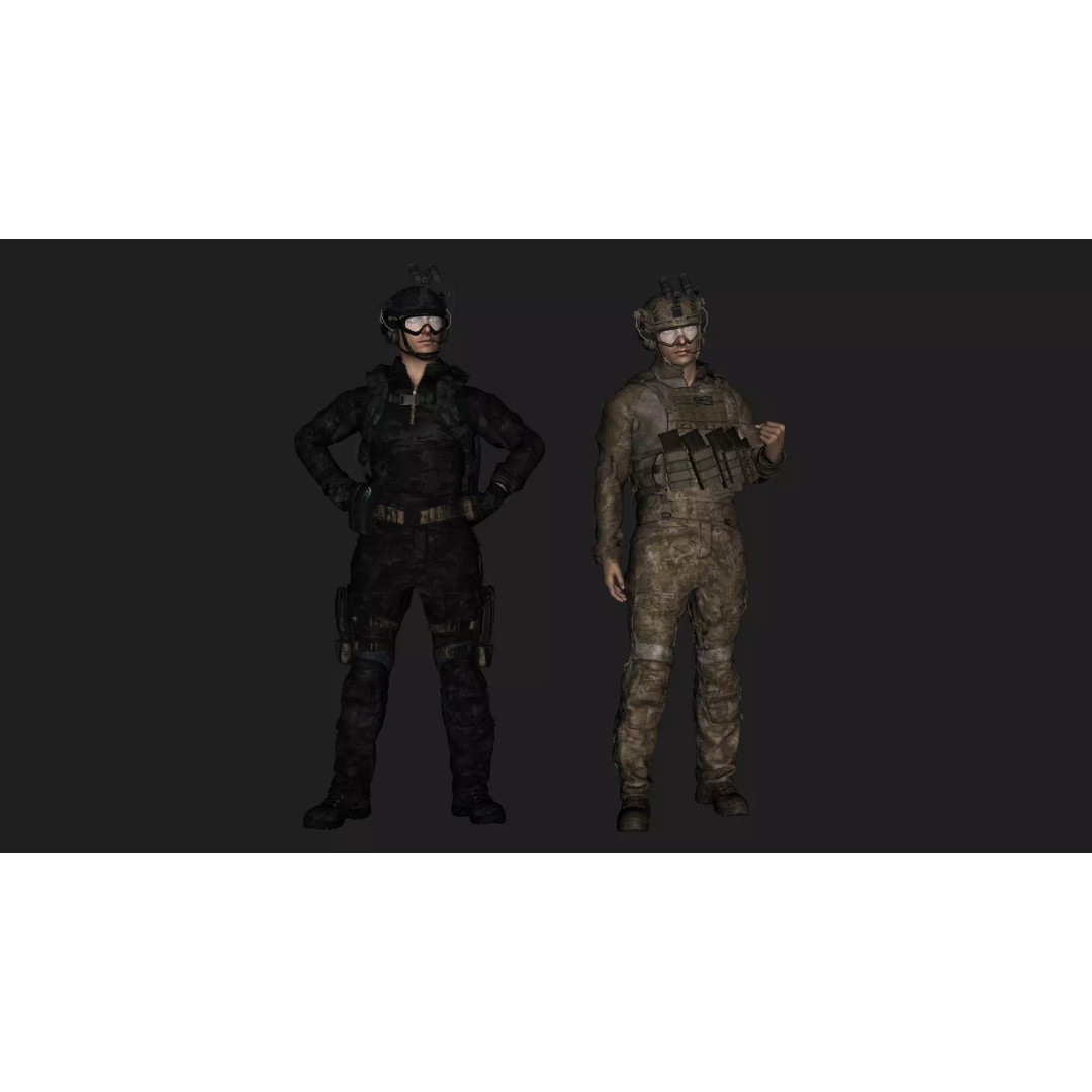 Special Forces Tactical Military Soldier 3D Model – Low Poly Rigged Game Asset, FBX - View 42