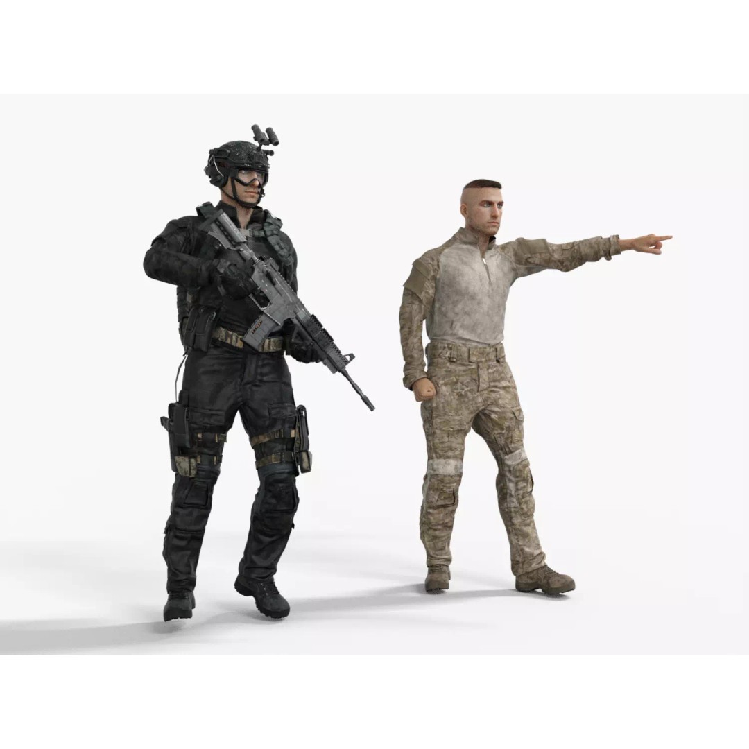 Special Forces Tactical Military Soldier 3D Model – Low Poly Rigged Game Asset, FBX - View 5