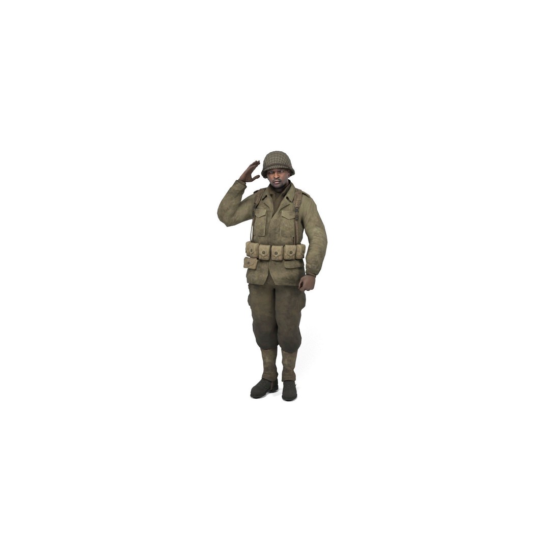 Allied Soldier 3D Model – Low Poly Character with Rigging and Animations - View 10