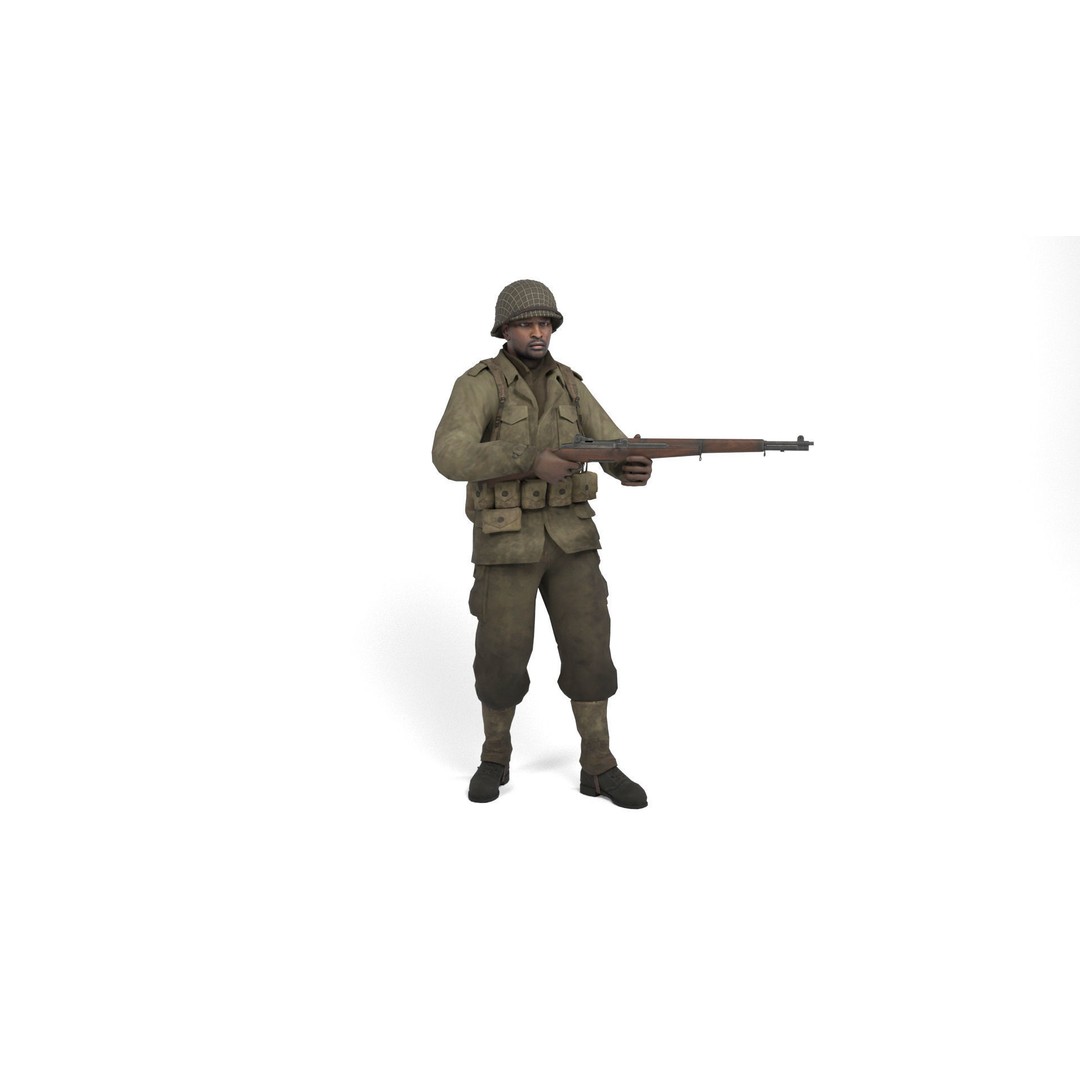 Allied Soldier 3D Model – Low Poly Character with Rigging and Animations - View 13