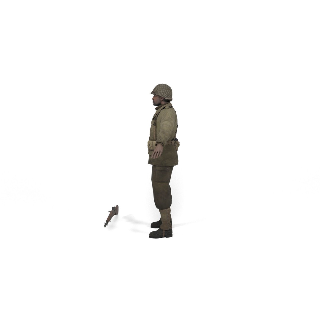 Allied Soldier 3D Model – Low Poly Character with Rigging and Animations - View 6