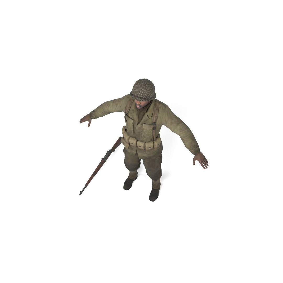 Allied Soldier 3D Model – Low Poly Character with Rigging and Animations - View 7