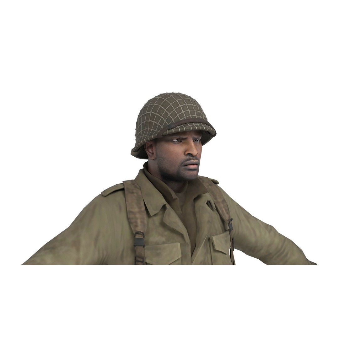 Allied Soldier 3D Model – Low Poly Character with Rigging and Animations - View 8