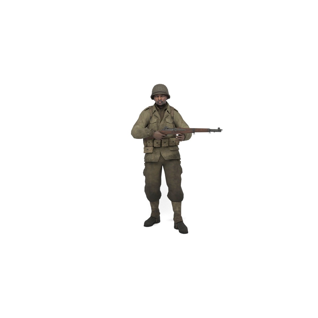 Allied Soldier 3D Model – Low Poly Character with Rigging and Animations - View 9