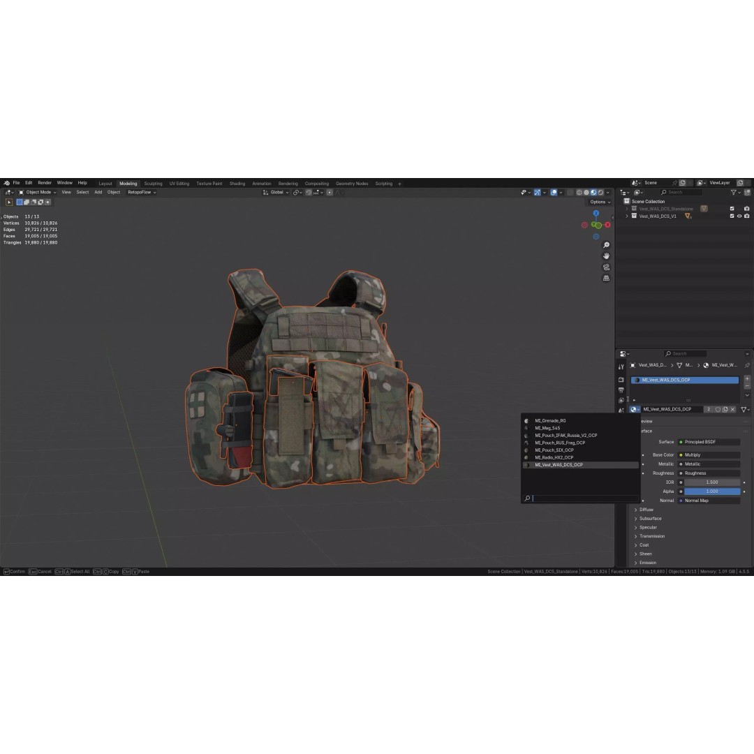Warrior Assault DCS Plate Carrier Vest 3D Model – Low Poly Game Asset, FBX