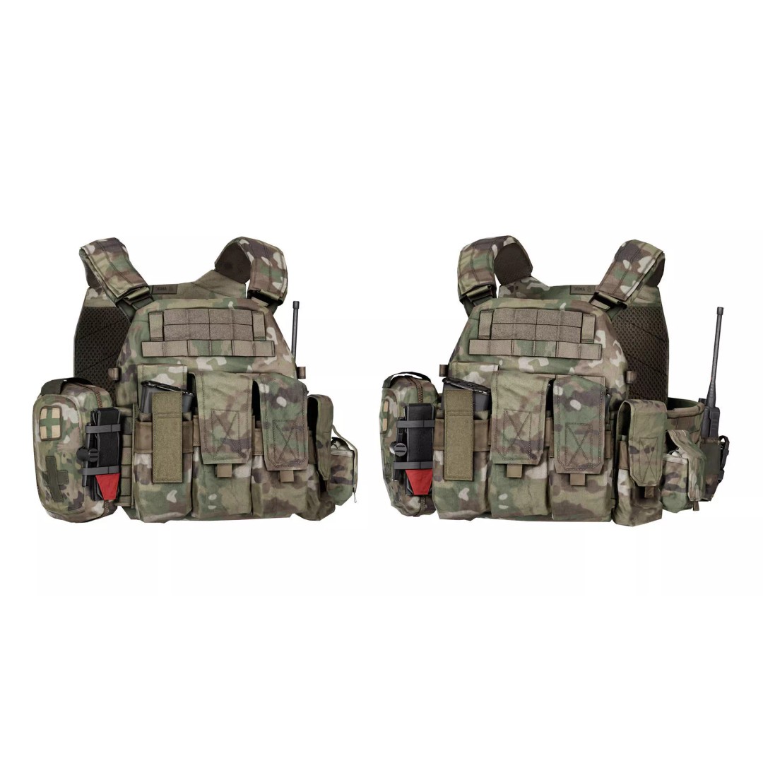 Warrior Assault DCS Plate Carrier Vest 3D Model – Low Poly Game Asset, FBX - View 2