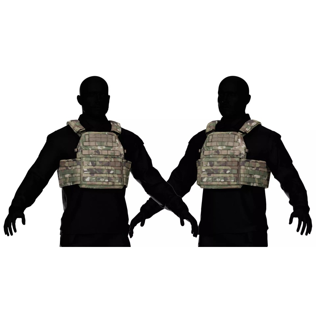 Warrior Assault DCS Plate Carrier Vest 3D Model – Low Poly Game Asset, FBX - View 7