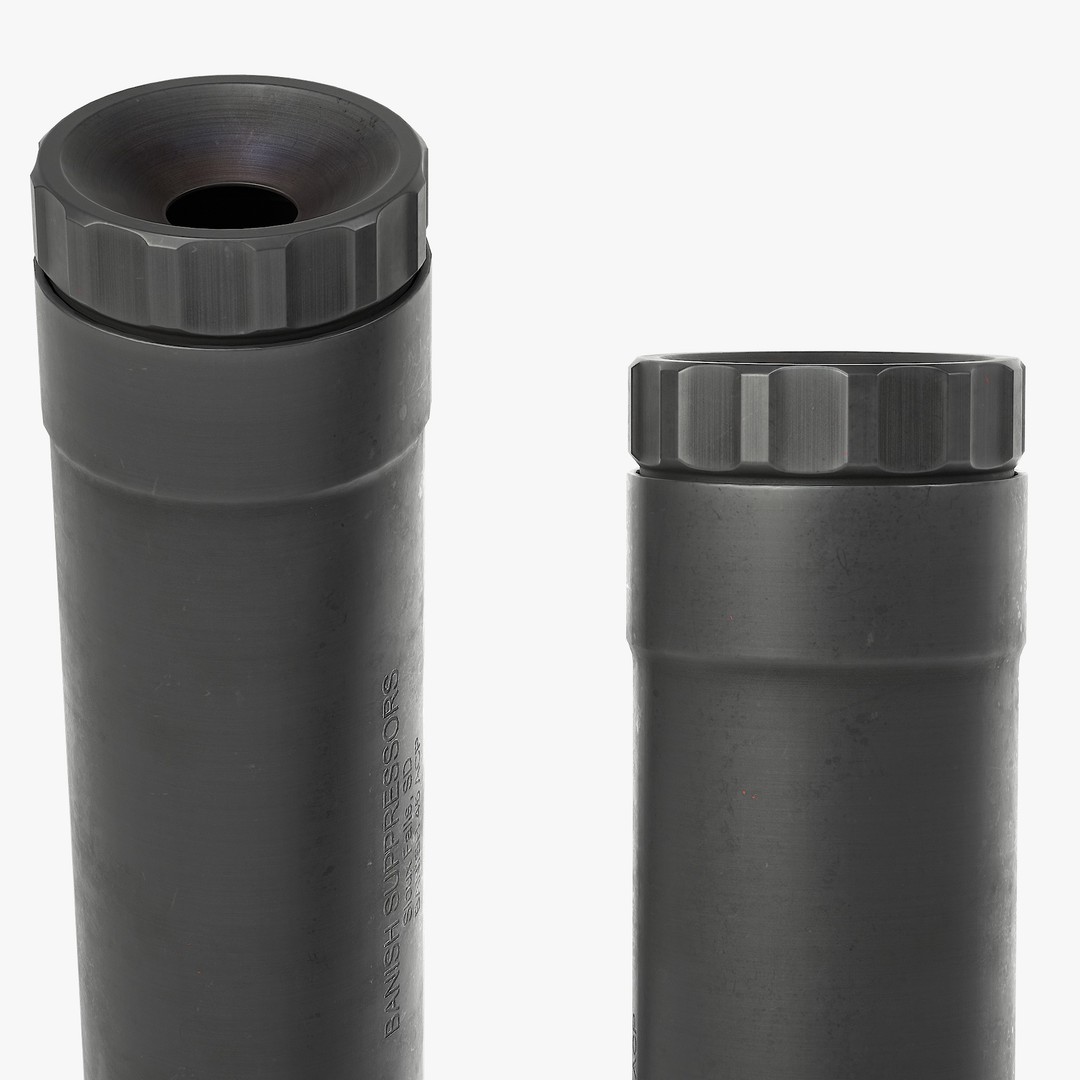 BANISH 45 Suppressor 3D Model – Low Poly PBR Game Asset, FBX, OBJ - View 6