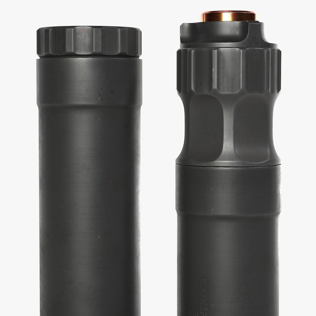 BANISH 45 Suppressor 3D Model – Low Poly PBR Game Asset, FBX, OBJ - View 7
