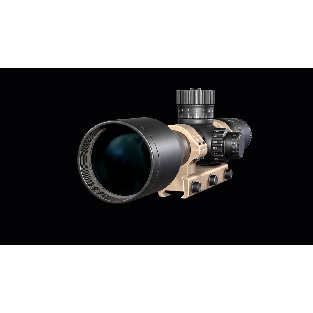 Riflescope Hensoldt FF 3D Model – Low Poly PBR Game Asset, FBX - View 14
