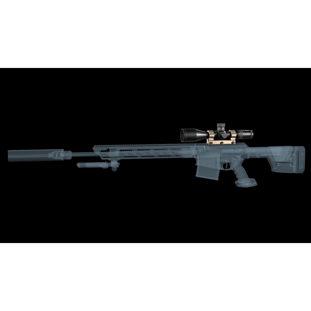 Riflescope Hensoldt FF 3D Model – Low Poly PBR Game Asset, FBX - View 4