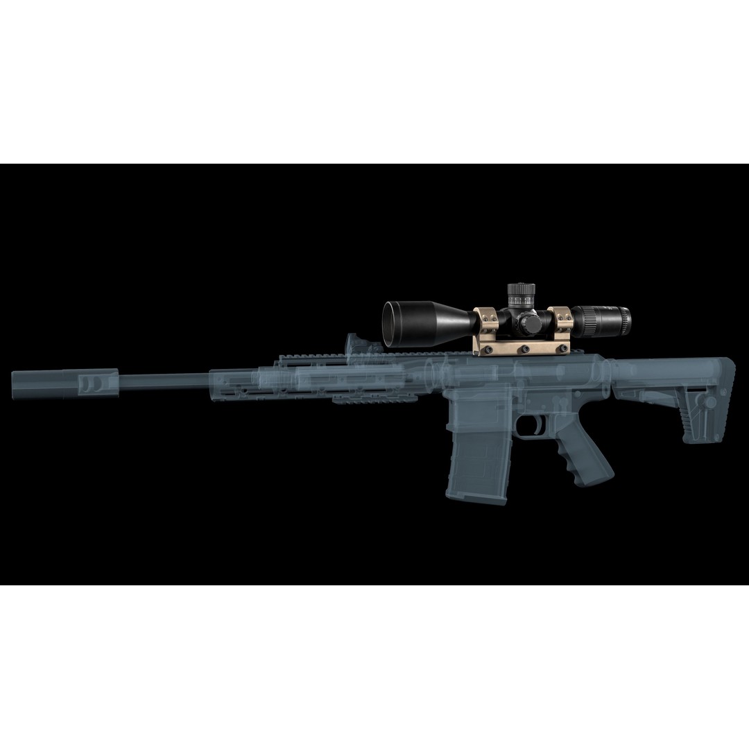 Riflescope Hensoldt FF 3D Model – Low Poly PBR Game Asset, FBX - View 6