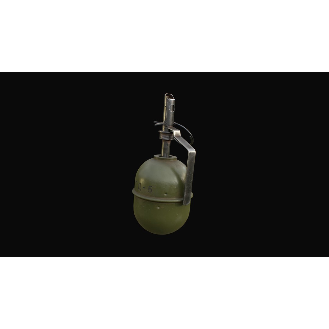 Soviet RGD-5 Hand Grenade 3D Model – Low Poly Game Ready Asset, FBX - View 14